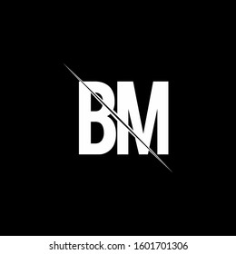 logo monogram with slash style design template