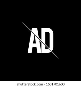 logo monogram with slash style design template