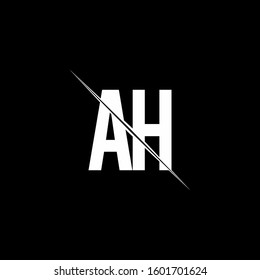 logo monogram with slash style design template