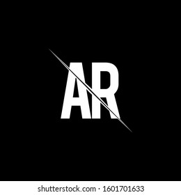 logo monogram with slash style design template