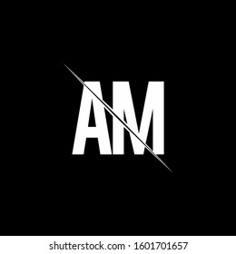 logo monogram with slash style design template