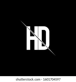 logo monogram with slash style design template