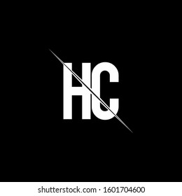 logo monogram with slash style design template