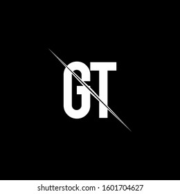 logo monogram with slash style design template
