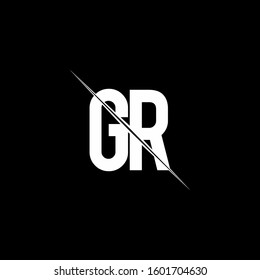 logo monogram with slash style design template