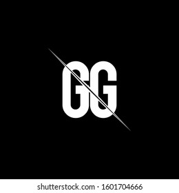 logo monogram with slash style design template