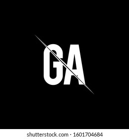 logo monogram with slash style design template