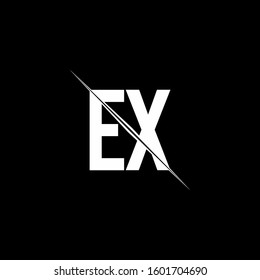 logo monogram with slash style design template