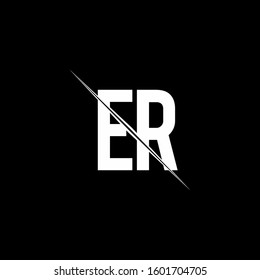 logo monogram with slash style design template