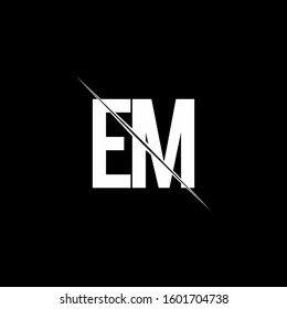 logo monogram with slash style design template