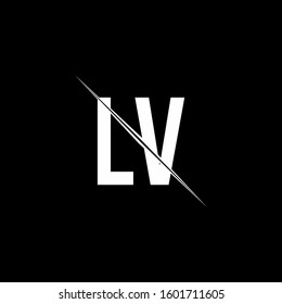 logo monogram with slash style design template