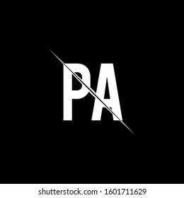 logo monogram with slash style design template