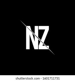 logo monogram with slash style design template