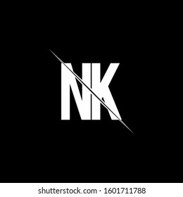 logo monogram with slash style design template