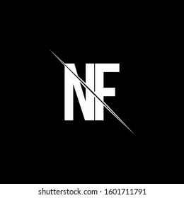 logo monogram with slash style design template