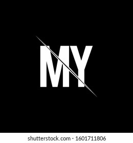 logo monogram with slash style design template