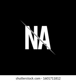 logo monogram with slash style design template