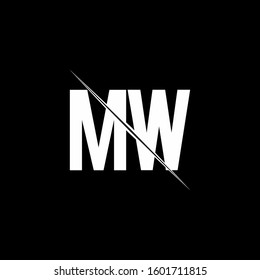 logo monogram with slash style design template