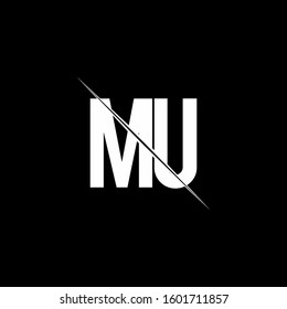 logo monogram with slash style design template