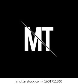 logo monogram with slash style design template