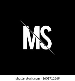 logo monogram with slash style design template