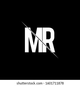 logo monogram with slash style design template