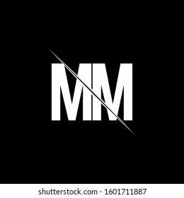 logo monogram with slash style design template