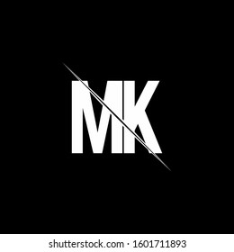 logo monogram with slash style design template
