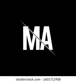 logo monogram with slash style design template