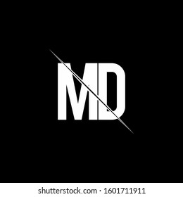 logo monogram with slash style design template