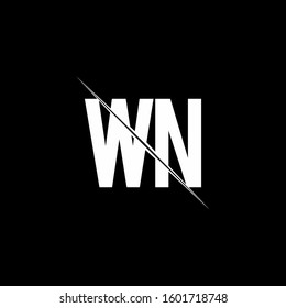 logo monogram with slash style design template