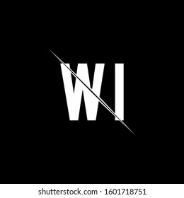 logo monogram with slash style design template