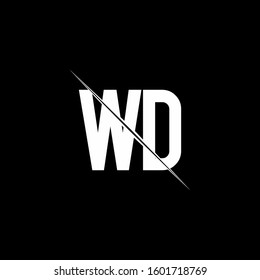 logo monogram with slash style design template