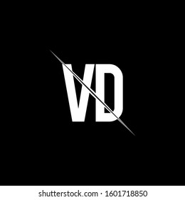 logo monogram with slash style design template