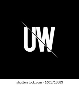 logo monogram with slash style design template
