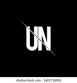 logo monogram with slash style design template