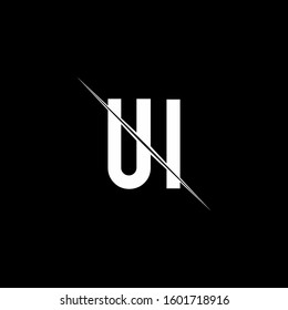 logo monogram with slash style design template