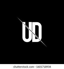 logo monogram with slash style design template