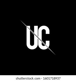 logo monogram with slash style design template