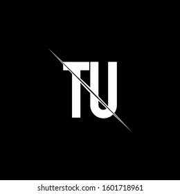 logo monogram with slash style design template