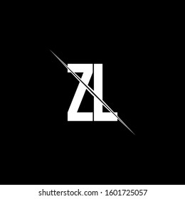 logo monogram with slash style design template