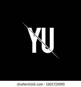 logo monogram with slash style design template