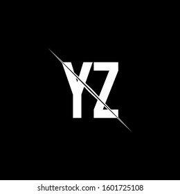 logo monogram with slash style design template
