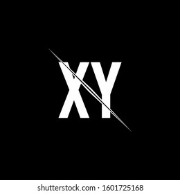logo monogram with slash style design template