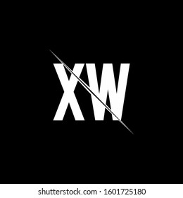 logo monogram with slash style design template