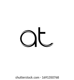 AT Logo monogram with slice rounded modern design template isolated on white background