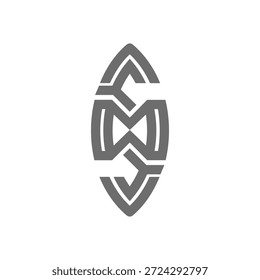 Das Logo ist das Monogramm SM, SW oder S M W. Einzigartig und elegant.