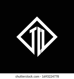 Monograma de logotipo con plantilla de diseño de estilo giratorio cuadrado