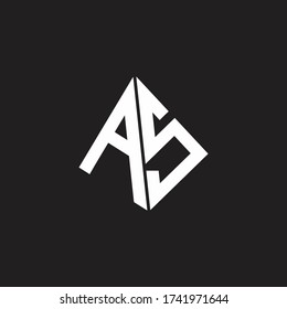 AS Logo monogram with standout triangle shape ribbon design template