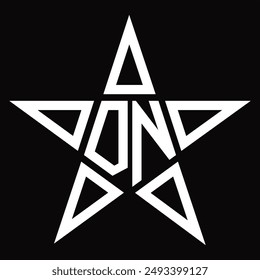 Logo monogram with star shape on black background design template